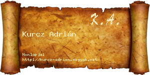 Kurcz Adrián névjegykártya